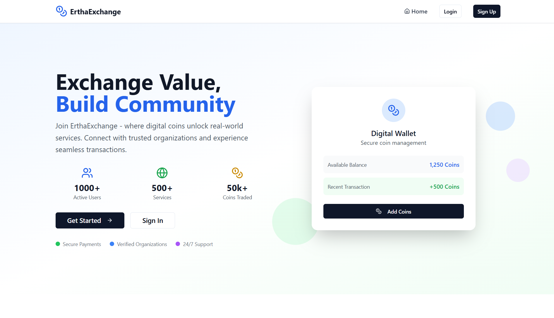 Homepage — Exchange Value, Build Community